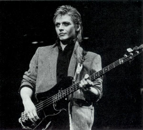 Benjamin Orr during the Cars' performance on SATURDAY NIGHT LIVE, 1984; from FROZEN FIRE: THE STORY OF THE CARS, page 93