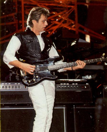 Benjamin Orr during a performance at the Meadowlands, NJ, July 1984; from FROZEN FIRE: THE STORY OF THE CARS, page 124