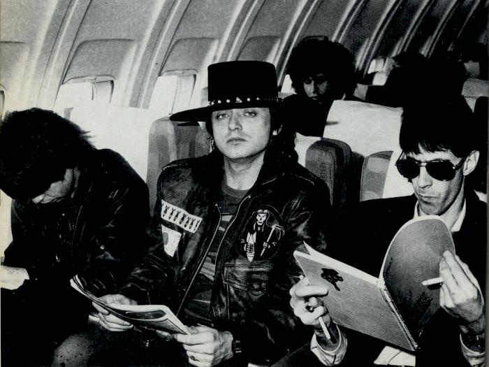 Ben Orr with Elliot Easton and Ric Ocasek, circa 1984; from THE CARS ILLUSTRATED BIOGRAPHY, page 54