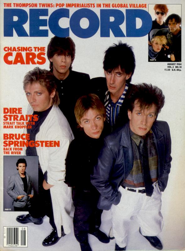 The Cars, from the cover of the August 1984 issue of RECORD magazine