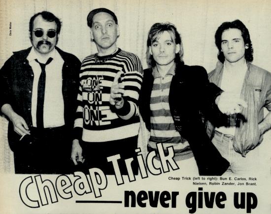 Cheap Trick, circa 1985, from an article in HIT PARADER magazine