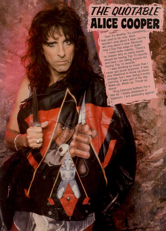 Alice Cooper, from SUPERSTAR SPECIAL 100 METAL PIX, Vol.6, #6, April 1990
