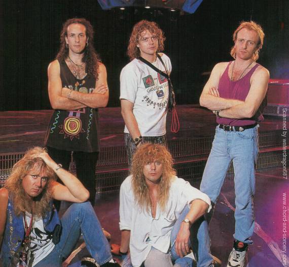 Def Leppard, circa 1992; from an article in HIT PARADER magazine, exact issue unknown