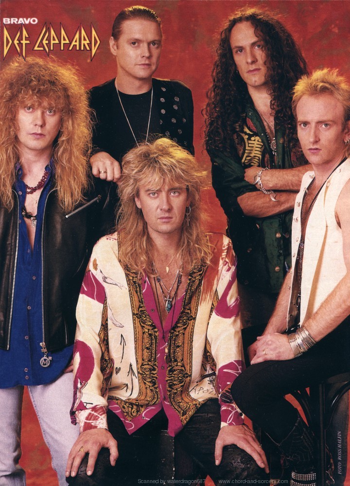 Def Leppard, circa 1992; from a BRAVO magazine pinup, exact issue unknown