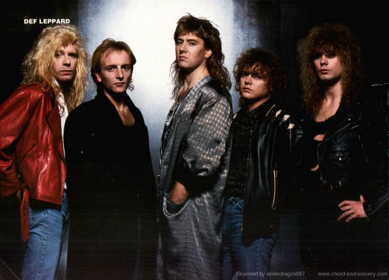 Def Leppard, circa 1987; possibly from a METAL EDGE pinup