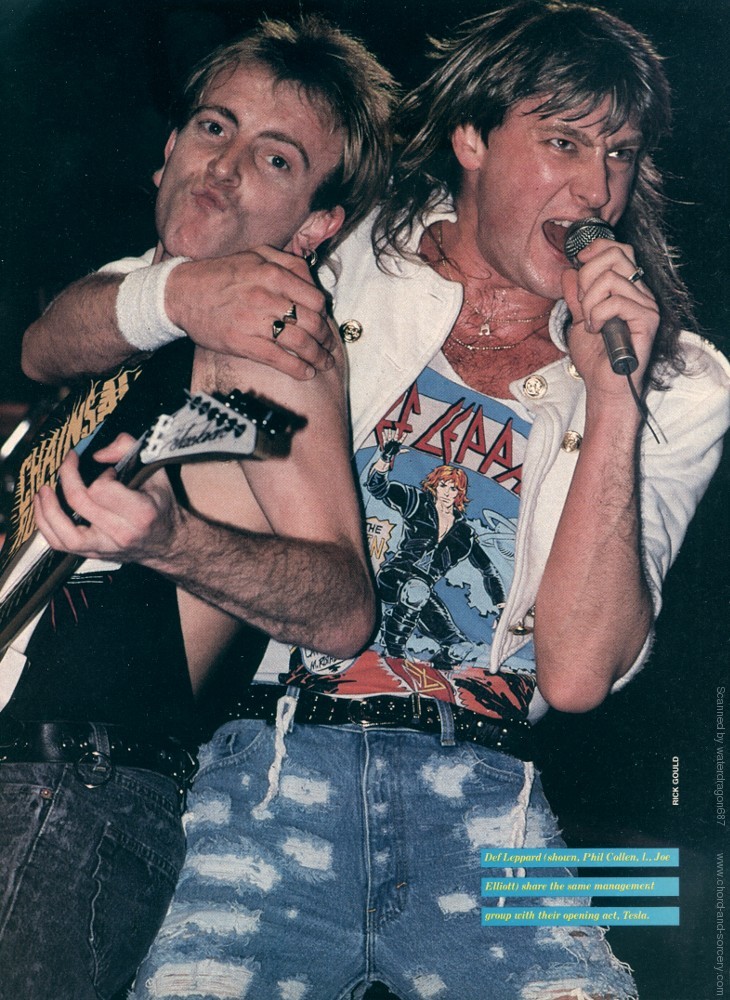 Phil Collen and Joe Elliott, circa 1987; from an article in CIRCUS magazine, exact issue unknown