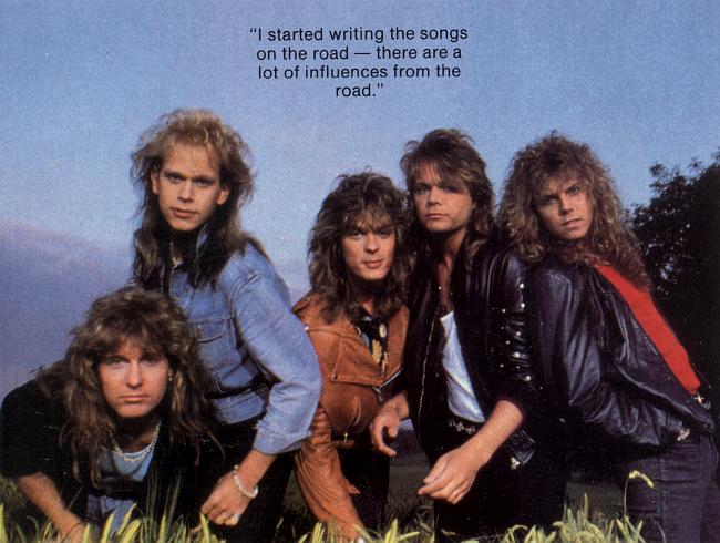 Europe, circa 1988; from an article in HIT PARADER magazine