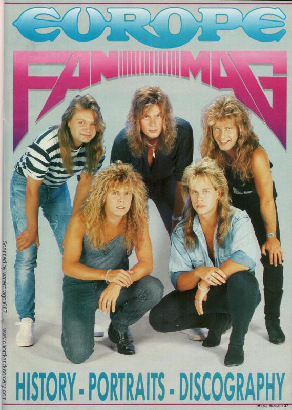 Europe, from an extensive article in the December 5, 1988 issue of METAL HAMMER magazine, page 37