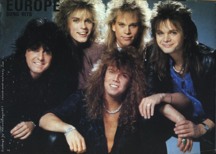 Europe, in a pinup from the July 1987 issue of SONG HITS magazine