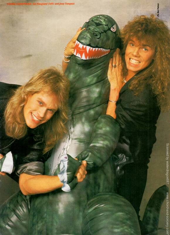 Ian Haughland and Joey Tempest, circa 1986; provenance unknown