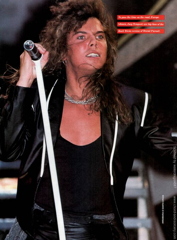 Joey Tempest, circa 1987; from a CIRCUS magazine pinup
