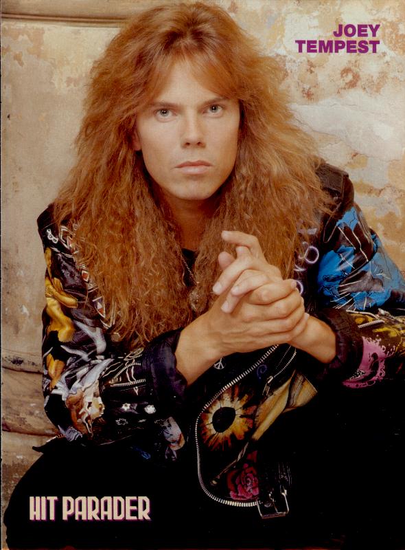 Joey Tempest, circa 1991; from a HIT PARADER magazine pinup