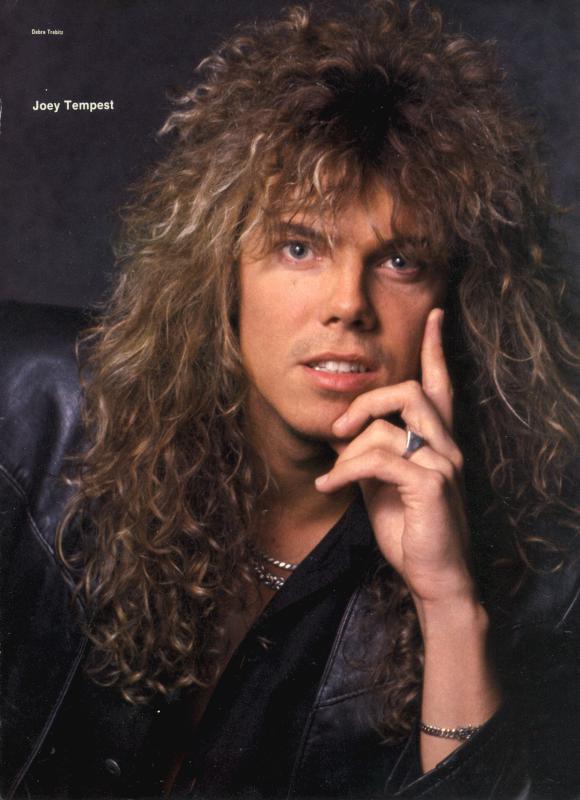 Joey Tempest, circa 1986; from a Hit Parader pinup