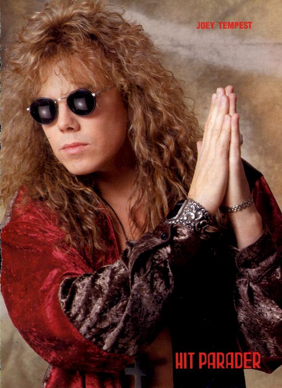 Joey Tempest, circa 1988; from a Hit Parader pinup