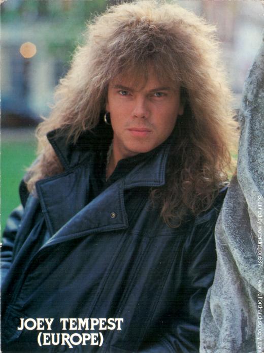 Joey Tempest, circa 1987; from an Anabas postcard, printed in England