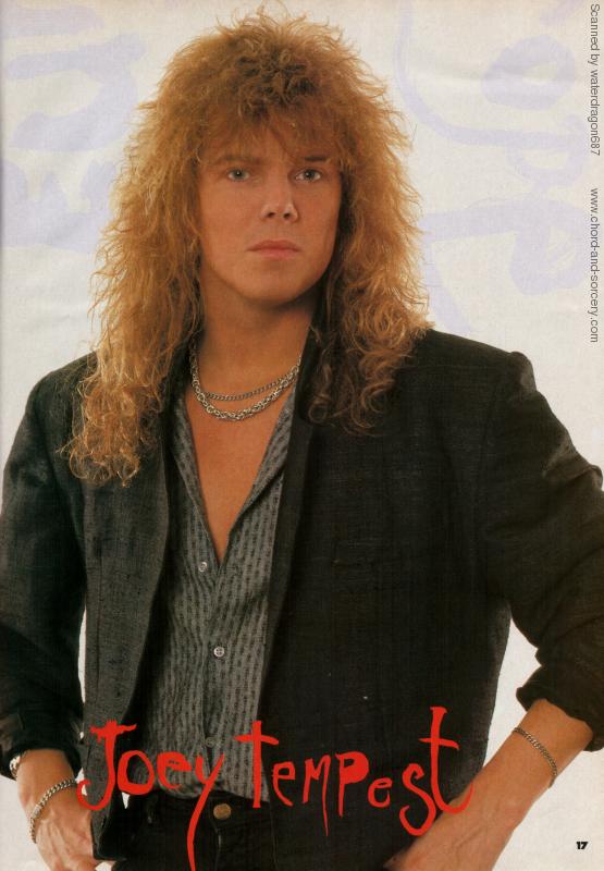 Joey Tempest, from an article in the January 31, 1987 issue of NO. 1 Magazine, page 17