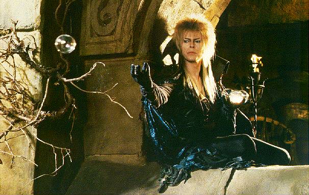 Jareth blowing crystal 'bubbles' just prior to the ballroom scene, LABYRINTH