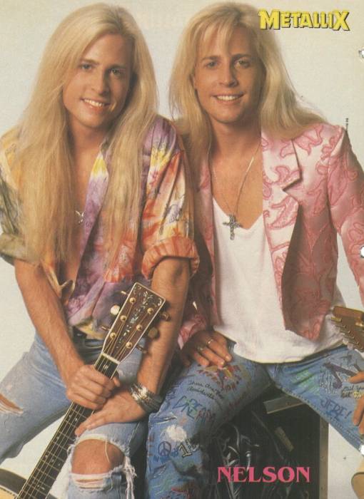 Matthew and Gunnar Nelson, circa 1991; from a METALLIX magazine pinup