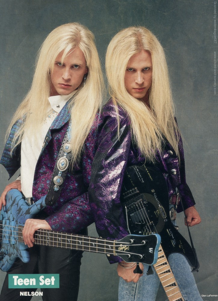Matthew and Gunnar Nelson, circa 1991; from a pinup in TEEN SET magazine, exact issue unknown