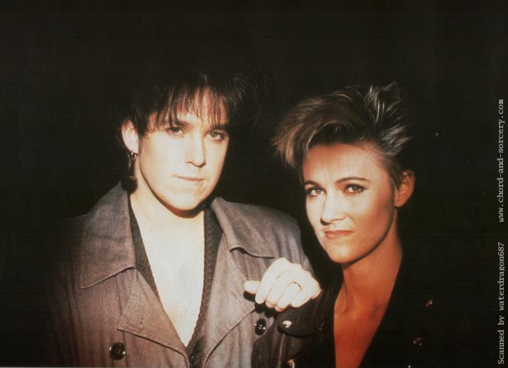 Per and Marie, circa 1990; from the October page of the 1994 Roxette wall calendar