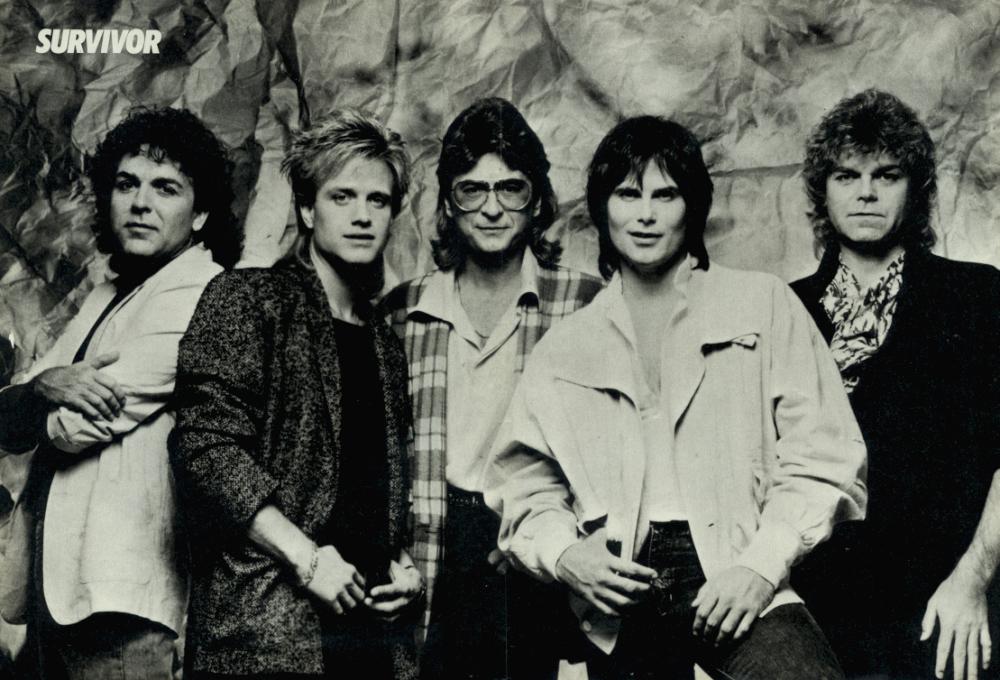 Survivor, circa 1984; from a pinup in the March 16, 1986 edition of JOEPIE, a Dutch music magazine