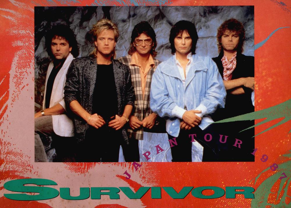 Survivor; from the front cover of their 1987 Japan tourbook