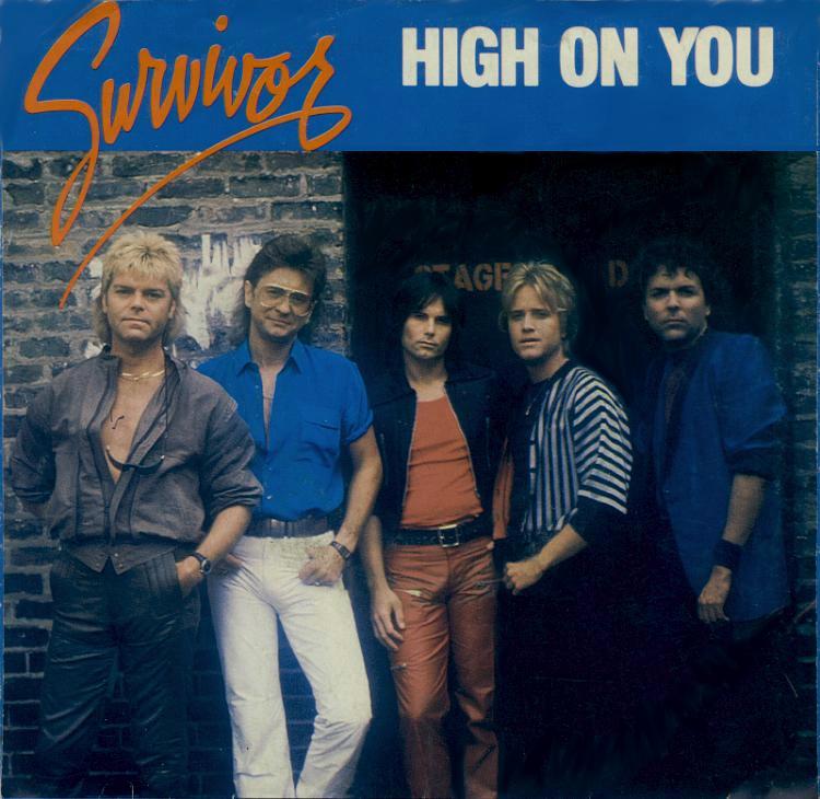 Survivor, circa 1984; from the cover of the US 45-single for 'High On You'