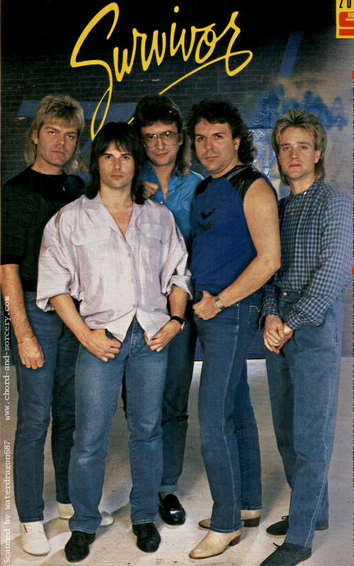 Survivor, circa 1985; from a song lyrics page in BRAVO magazine, exact issue unknown