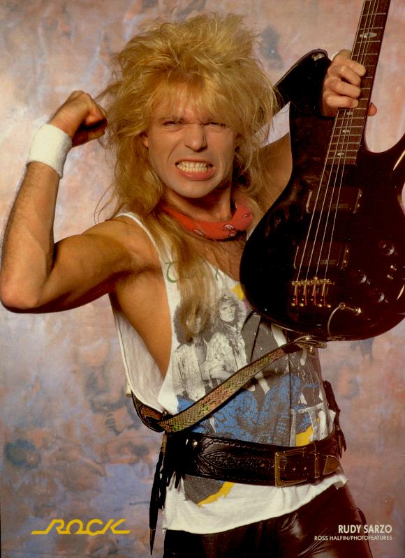 Rudy Sarzo, circa 1987; from a ROCK magazine pinup