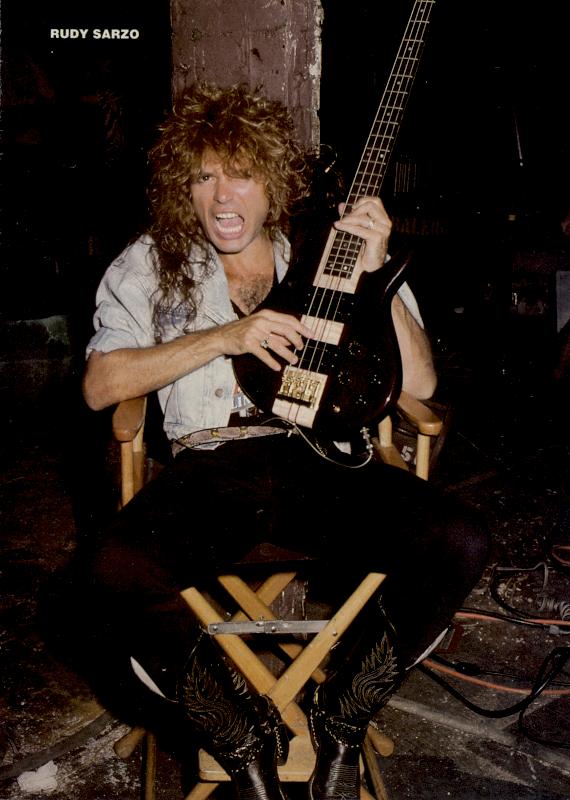 Rudy Sarzo, circa 1987; from a METAL EDGE pinup
