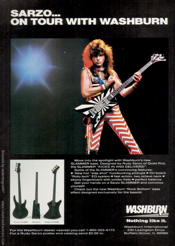 Rudy Sarzo, early 1980's; provenance unknown