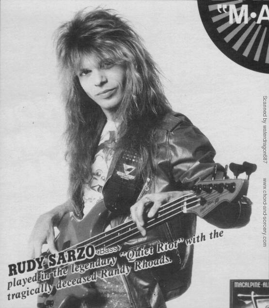 Rudy Sarzo, from an ad in the July 1987 issue of BURRN! magazine for the M.A.R.S - Project Driver album, page 42