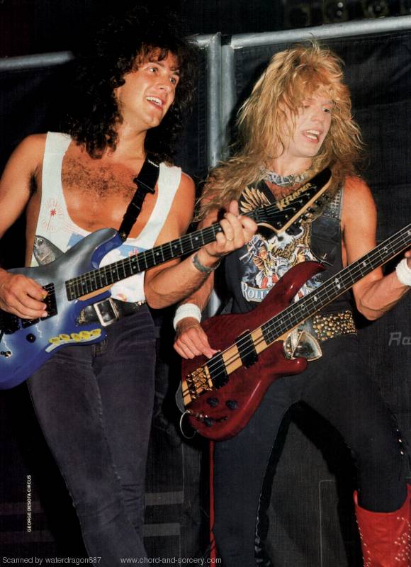 Rudy Sarzo and Vivian Campbell, circa 1987; from a HIT PARADER magazine pinup
