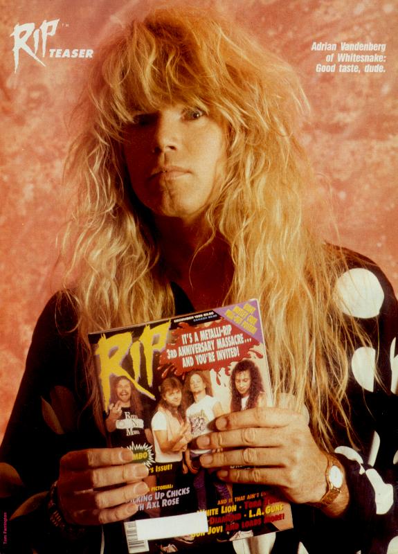 Adrian Vandenberg, circa 1987; from a RIP magazine pinup
