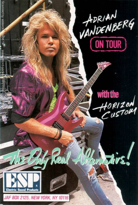 Adrian Vandenberg, circa 1987; from an endorsement ad for Electric Sound Products, exact provenance unknown