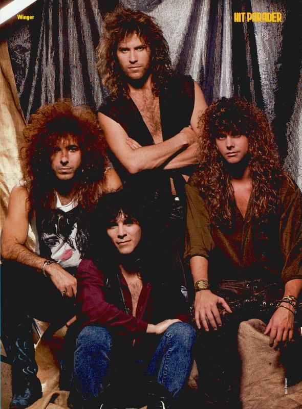 Winger, circa 1990; from a HIT PARADER magazine pinup