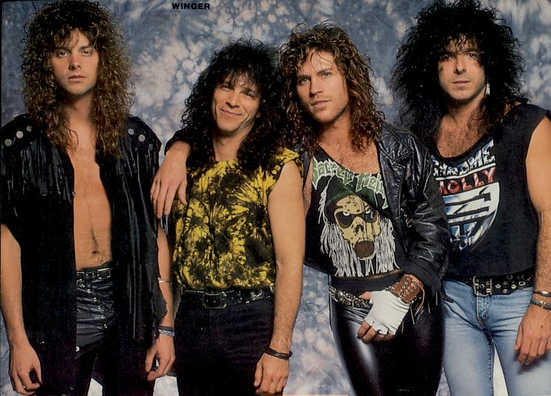 Winger, circa 1990; from (possibly) a METAL EDGE magazine pinup