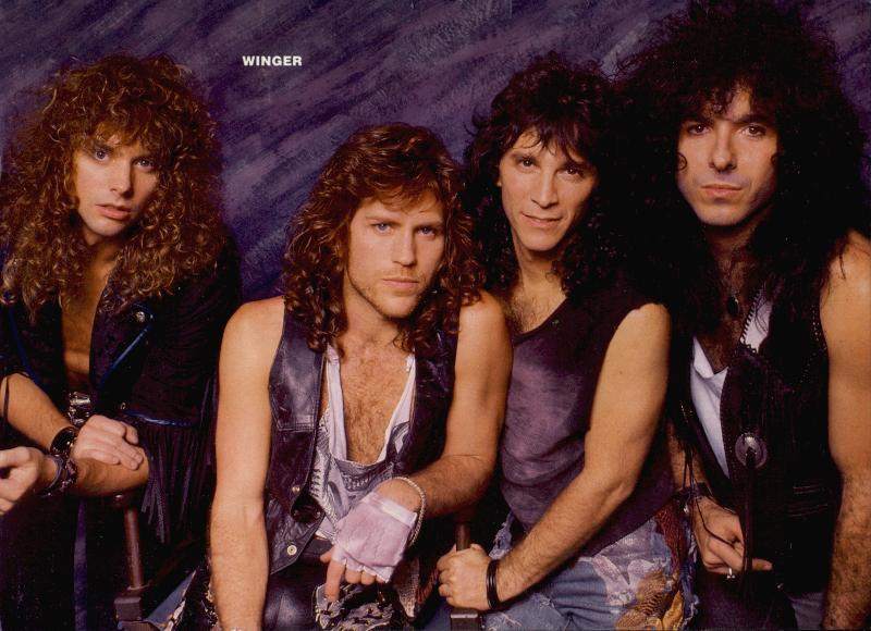 Winger, circa 1990; possibly from a METAL EDGE magazine pinup