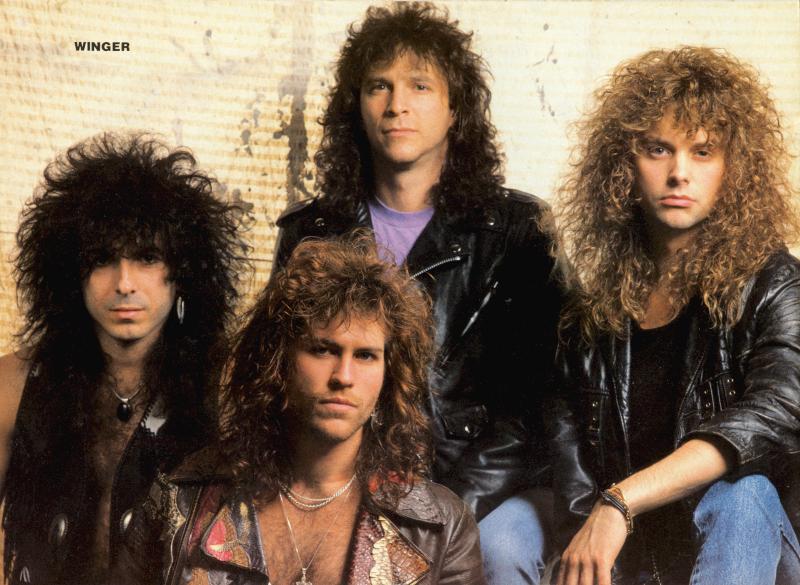 Winger, circa 1990; possibly from a METAL EDGE magazine pinup