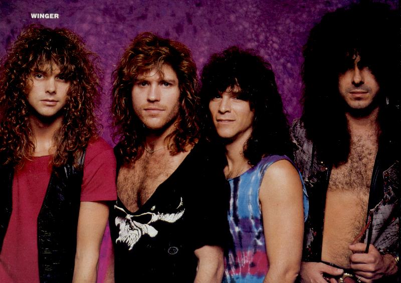 Winger, circa 1990; possibly from a METAL EDGE magazine pinup