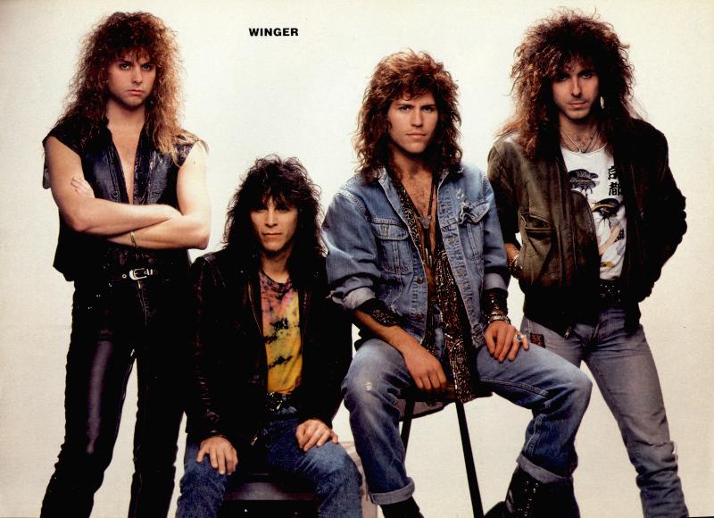 Winger, circa 1990; possibly from a METAL EDGE magazine pinup