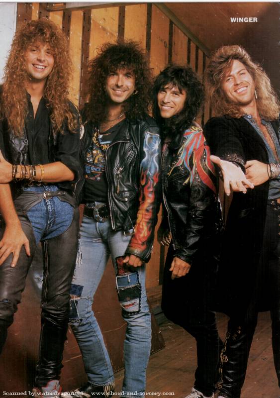 Winger, circa 1989; possibly from a METAL EDGE pinup