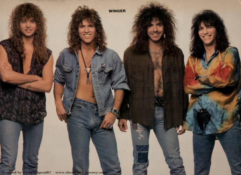 Winger, circa 1991; possibly from a METAL EDGE pinup