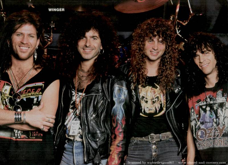 Winger, circa 1989; possibly from a METAL EDGE pinup