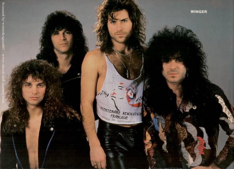 Winger, circa 1989; possibly from a METAL EDGE pinup