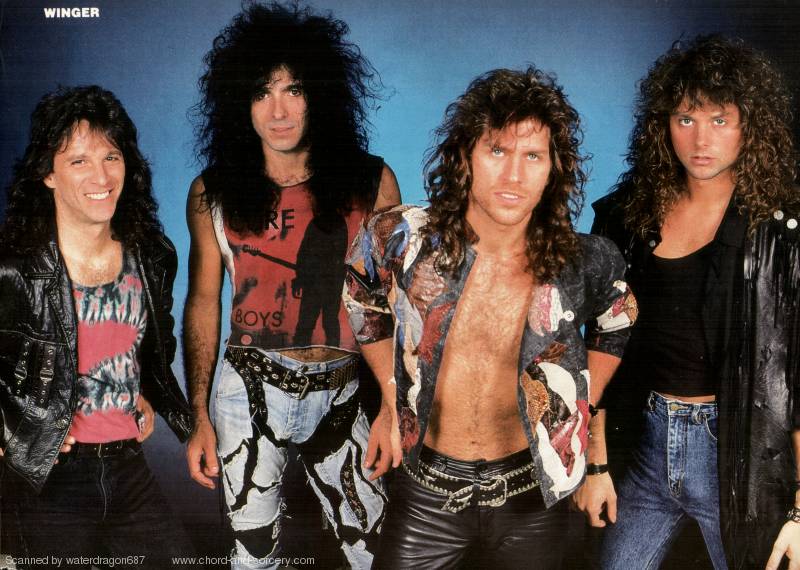 Winger, circa 1989; possibly from a METAL EDGE pinup