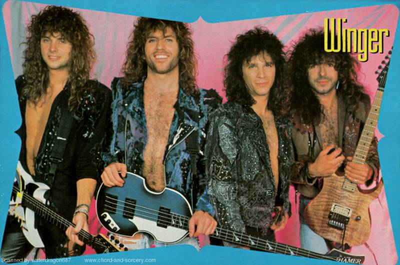 Winger, circa 1989; from a calendar page in METAL magazine, exact issue unknown