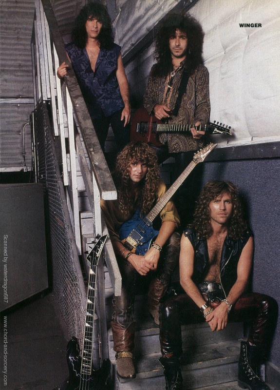 Winger, circa 1989; possibly from a METAL EDGE pinup