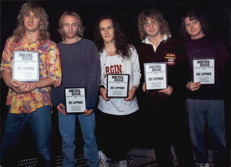 Def Leppard, circa 1992; from a METAL EDGE pinup