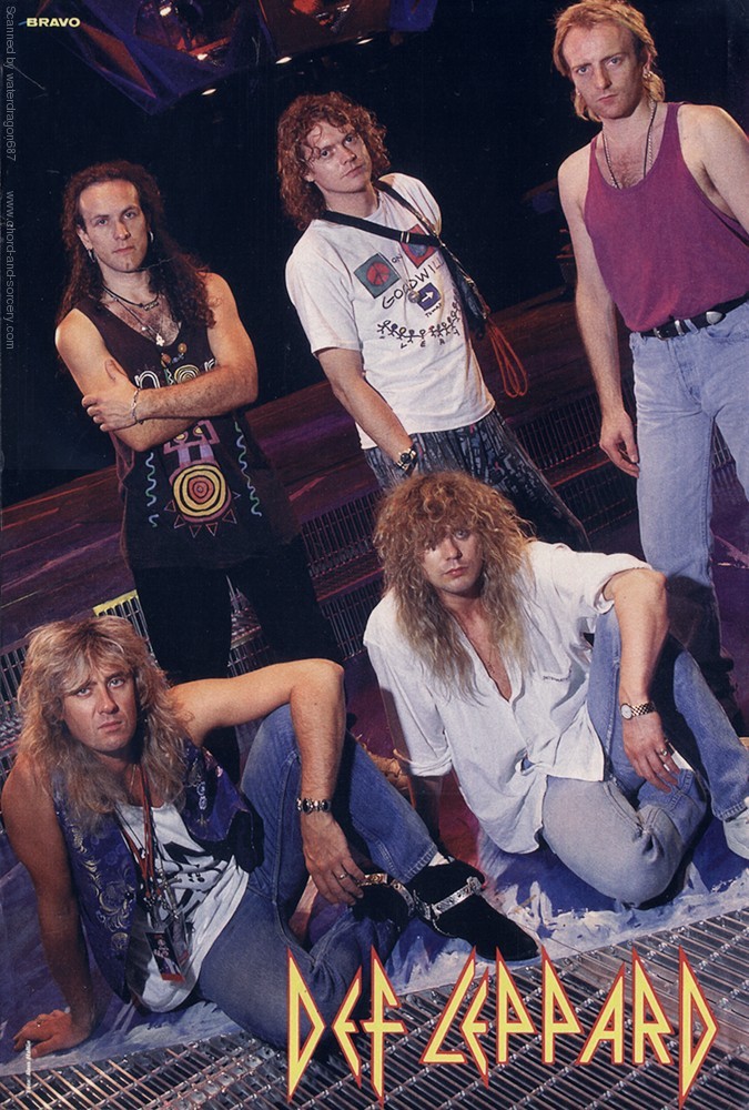 Def Leppard, circa 1992; from a BRAVO magazine pinup, exact issue unknown